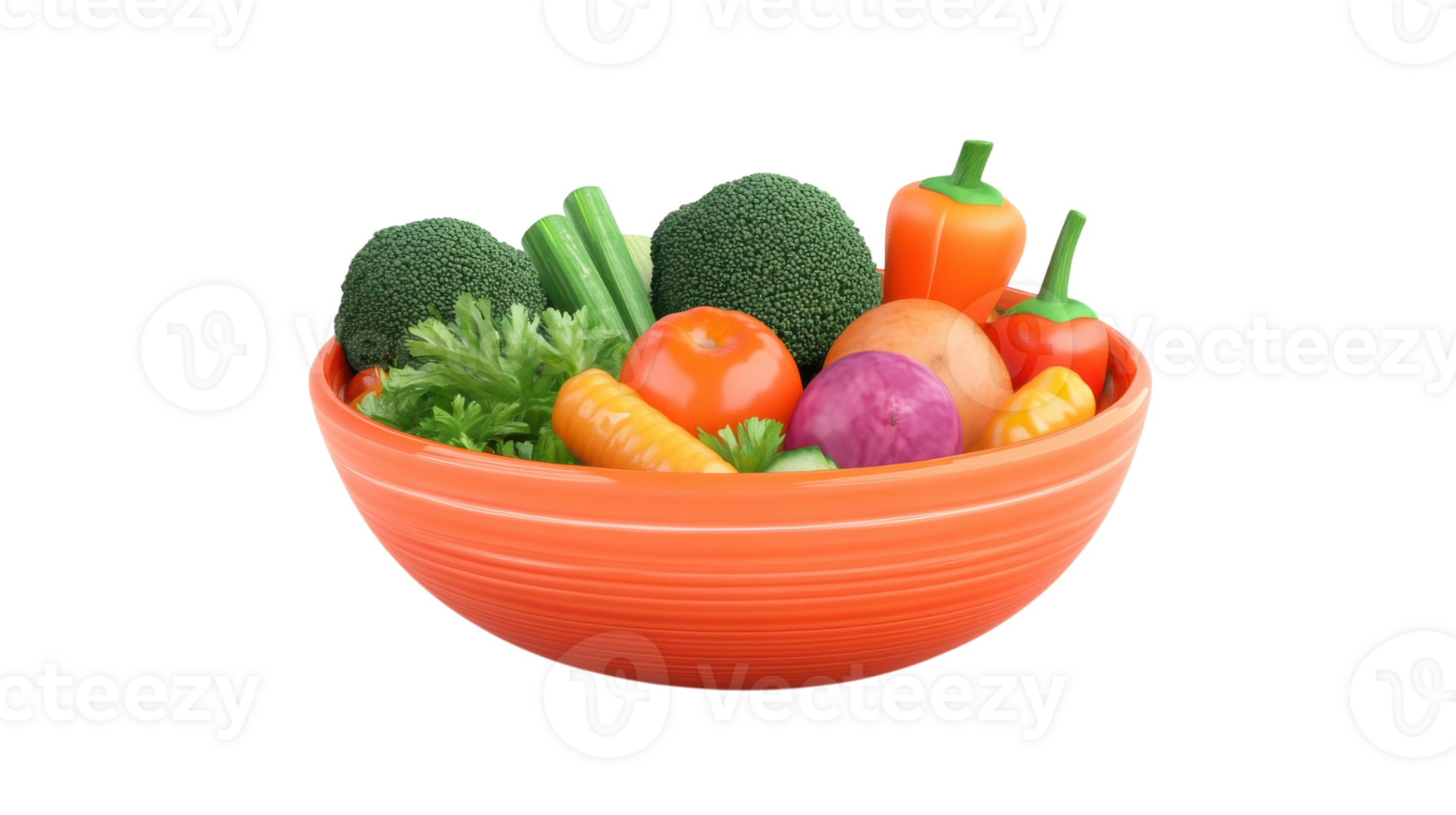A bowl full of vegetables on a black background png