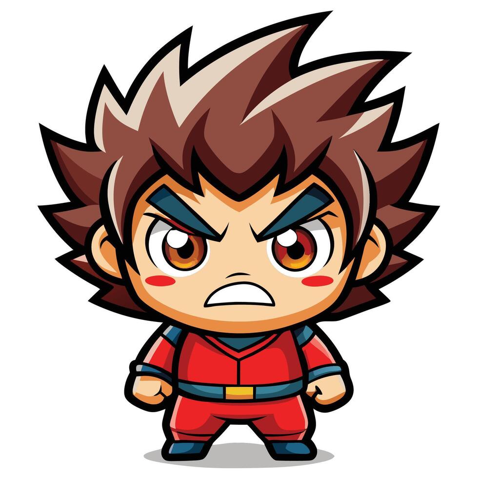 a cartoon character with an angry face vector