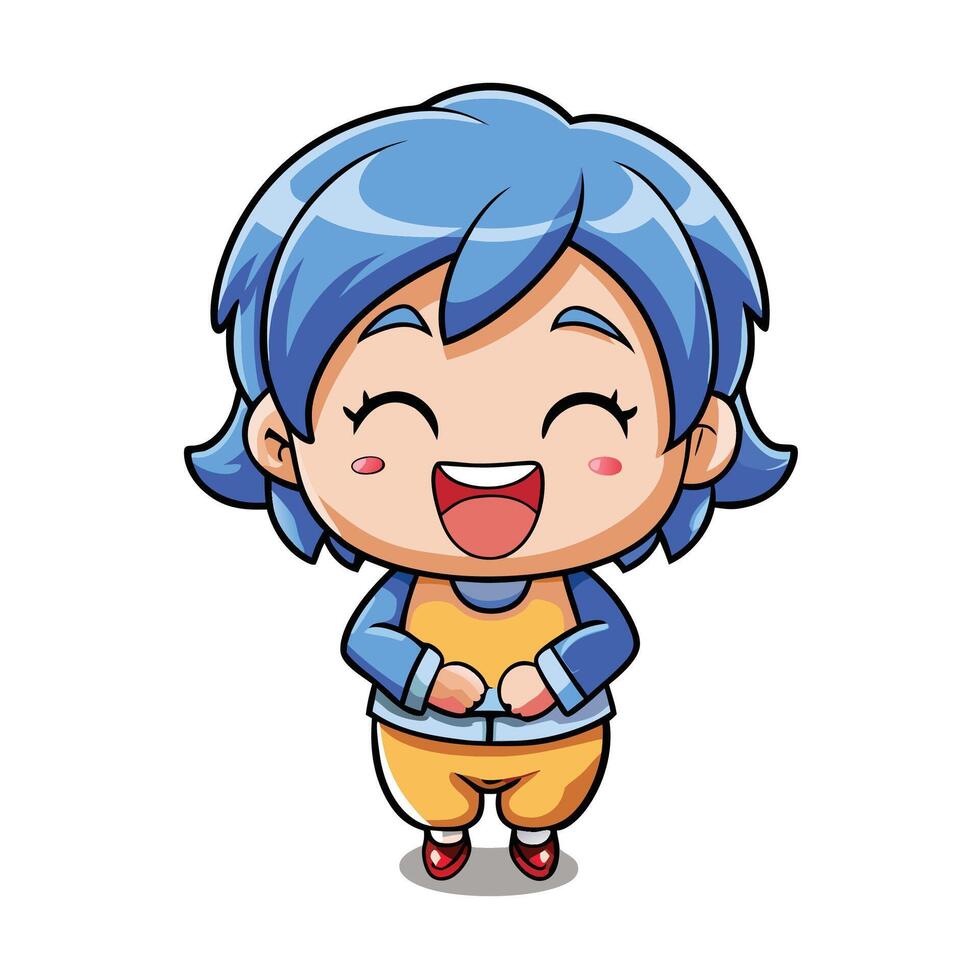 a cartoon character with blue vector