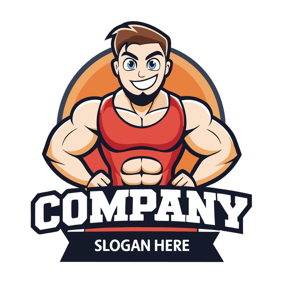 a cartoon man with a red shirt and a red vest vector
