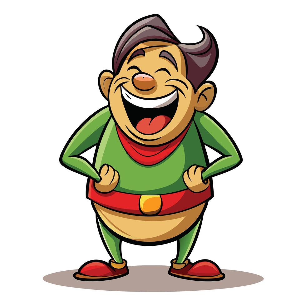 cartoon elf character with a big smile vector