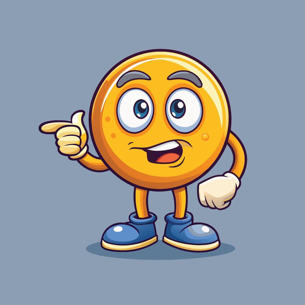 a cartoon emoticon character with a thumbs up vector