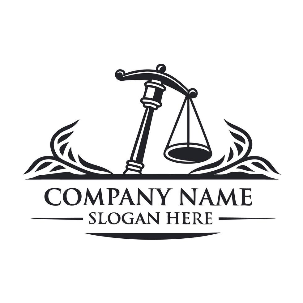 a logo for a law firm with scales of justice vector