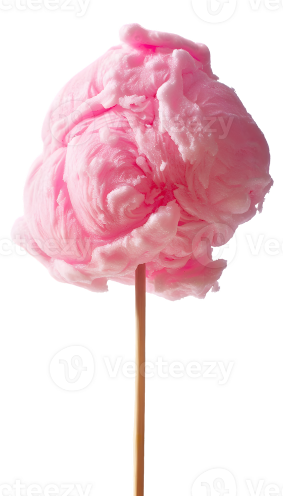Fluffy Cotton Pink Candy on a Stick png