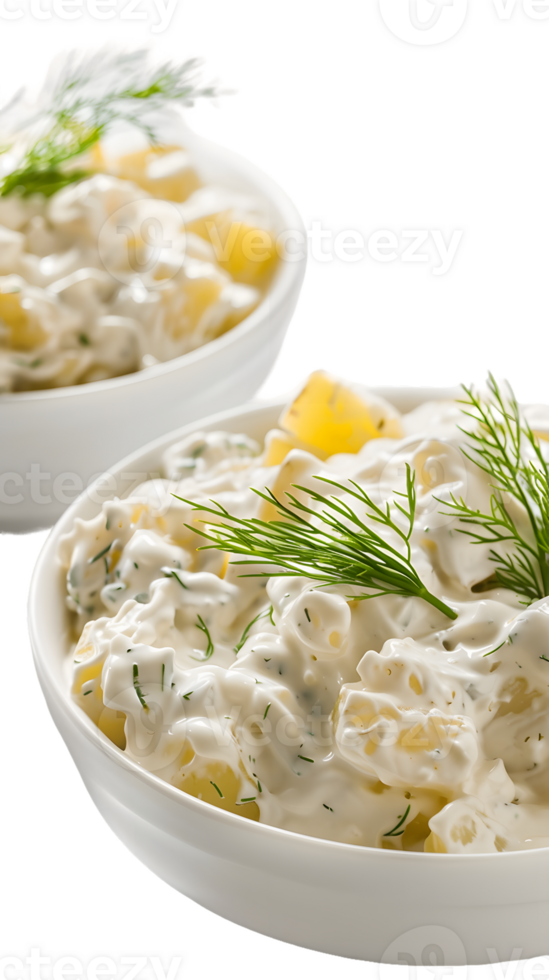 Potato Salad with Fresh Dill in Bowls png
