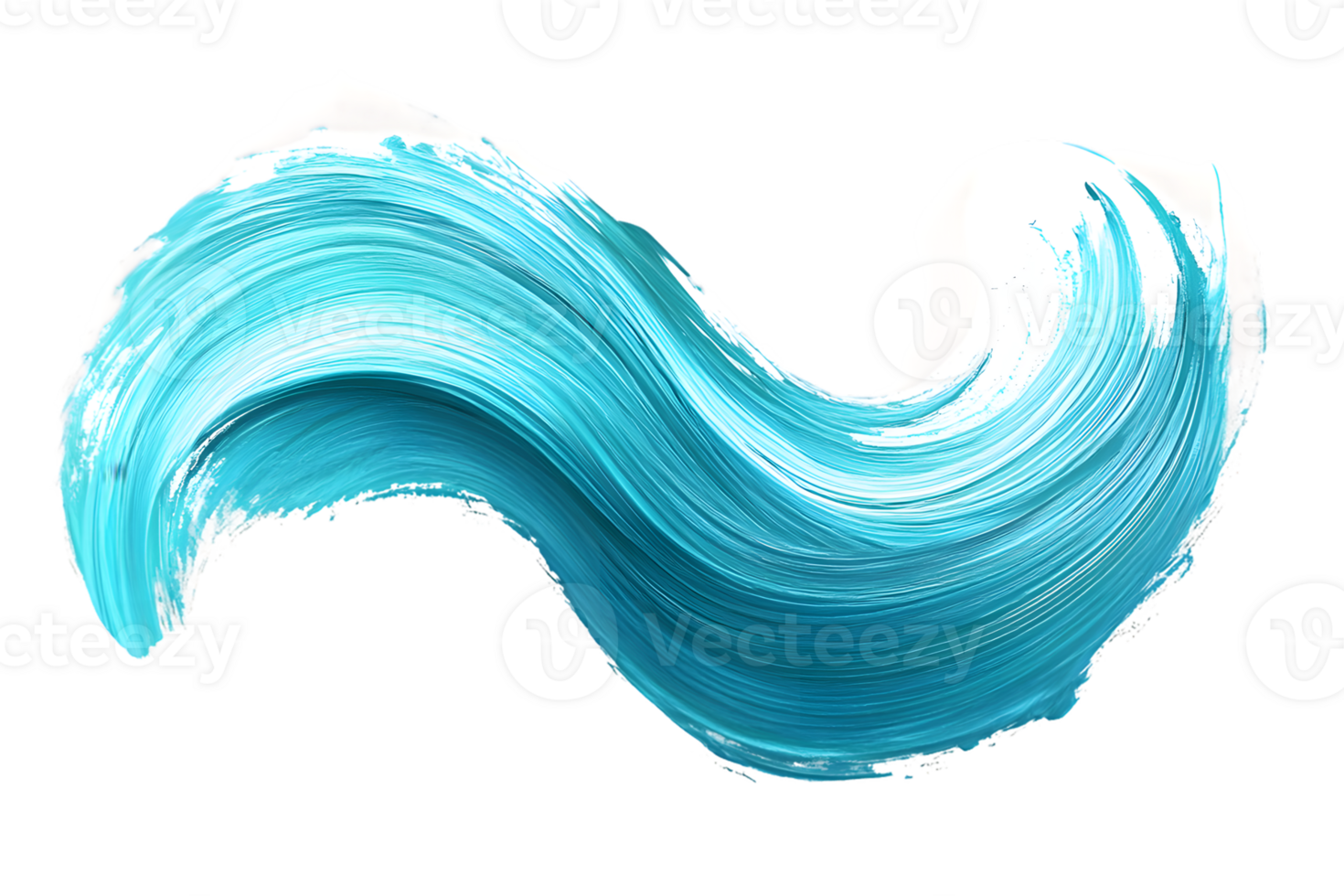 Abstract Blue and White Wave Painting with Painterly Brushstrokes png