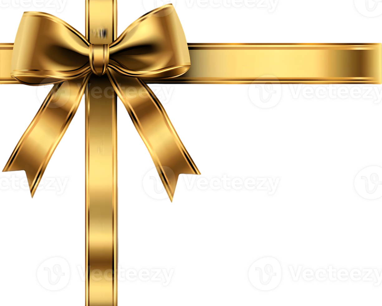 Golden Bow and Ribbon png