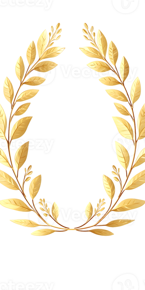 Elegant Golden Laurel Wreath png