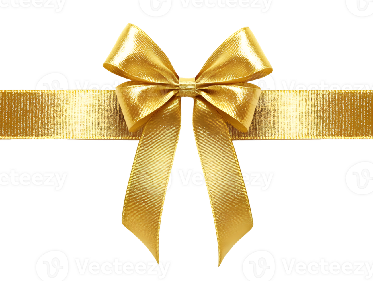 Elegant Golden Bow and Ribbon, Festive Decoration, Shiny Metallic Texture png