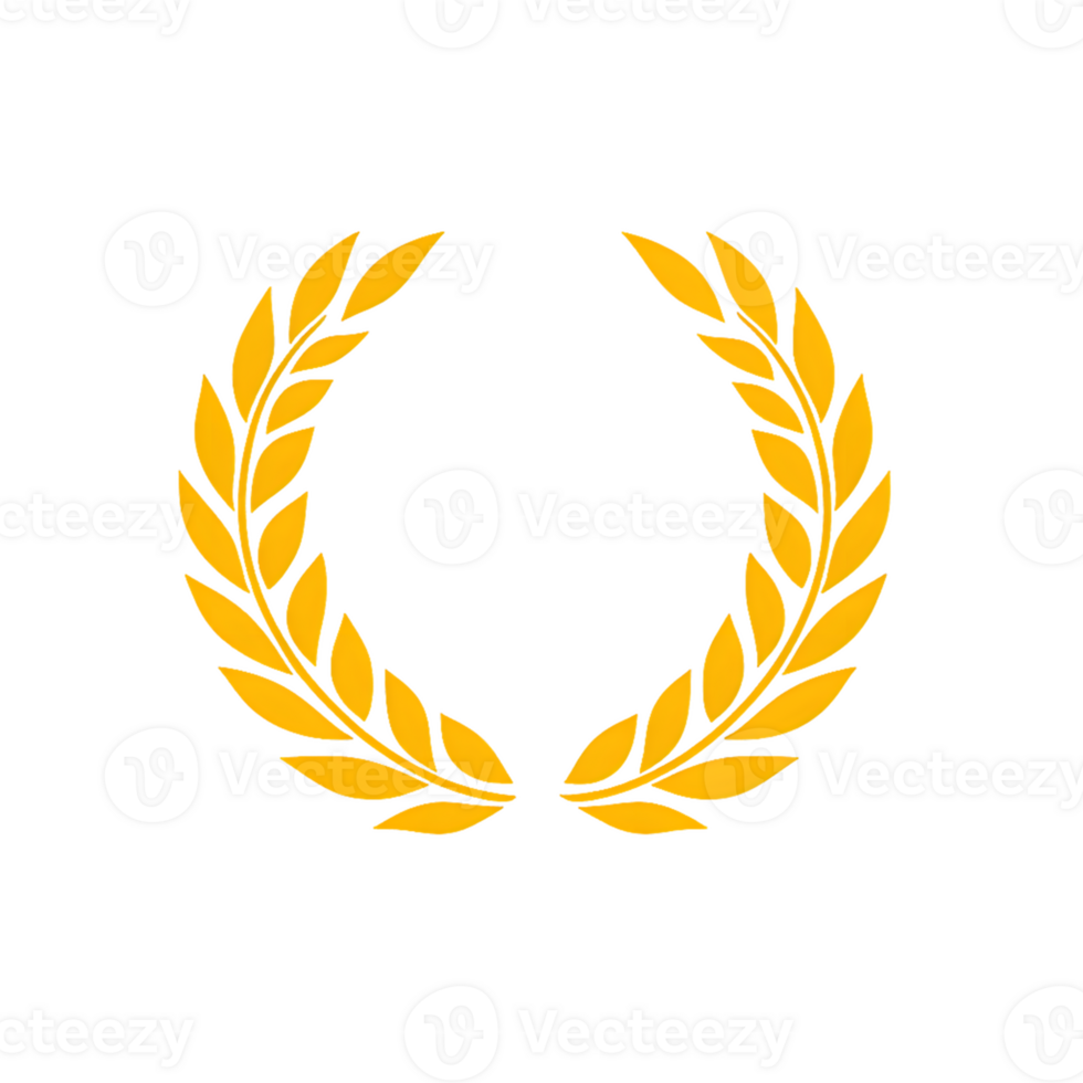 Golden Laurel Wreath Symbol of Achievement and Victory png