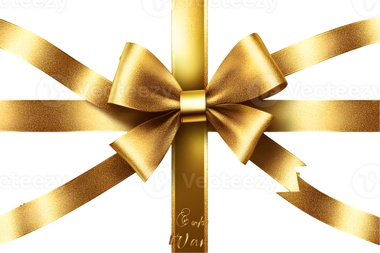 Elegant Golden Bow and Ribbons Festive Decoration png