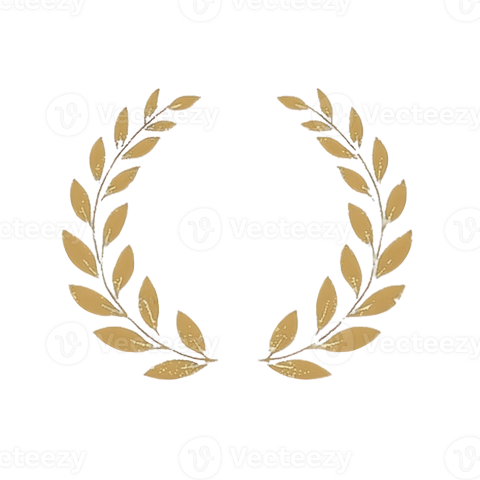 Golden Laurel Wreath Symbol of Victory Achievement png