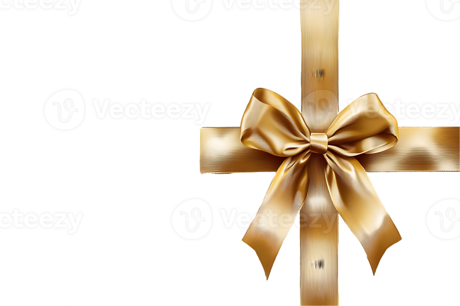 Elegant Golden Ribbon Bow png