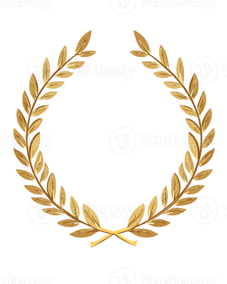 Golden Laurel Wreath Symbol of Achievement png