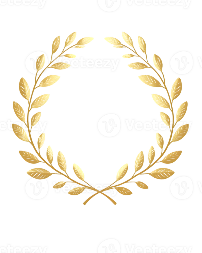 A Golden Laurel Wreath Symbol of Achievement and Victory png