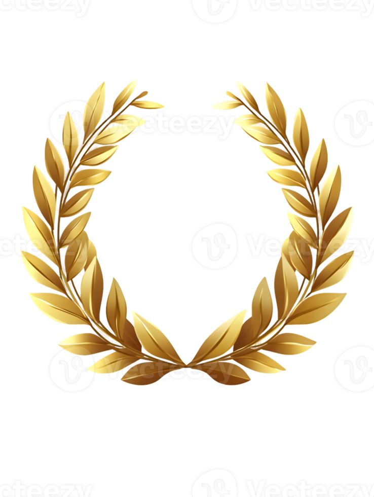 Golden Laurel Wreath Symbol of Victory and Achievement png