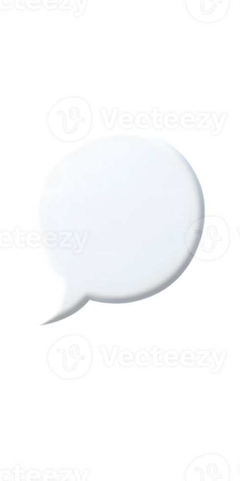 Simple White 3D Speech Bubble for Communication Design png