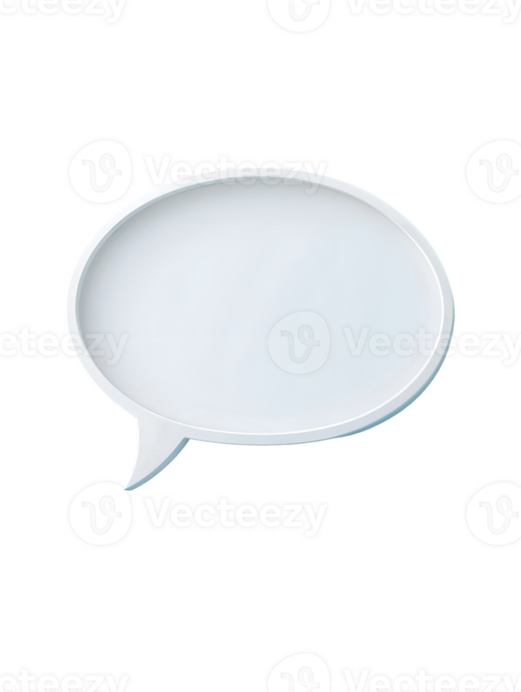 White 3D Speech Bubble for Communication and Conversation png