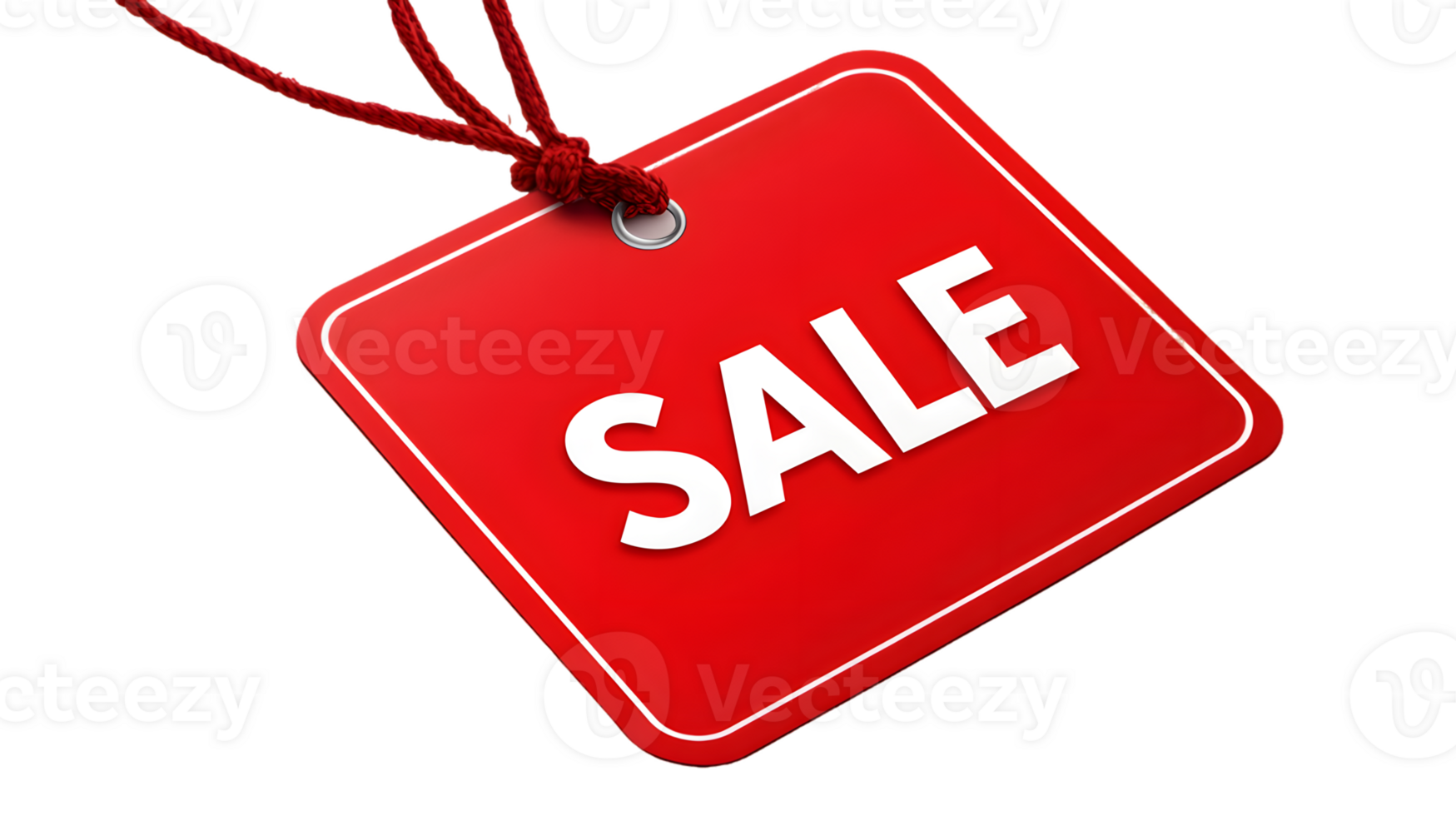 Red Sale Tag White Lettering png