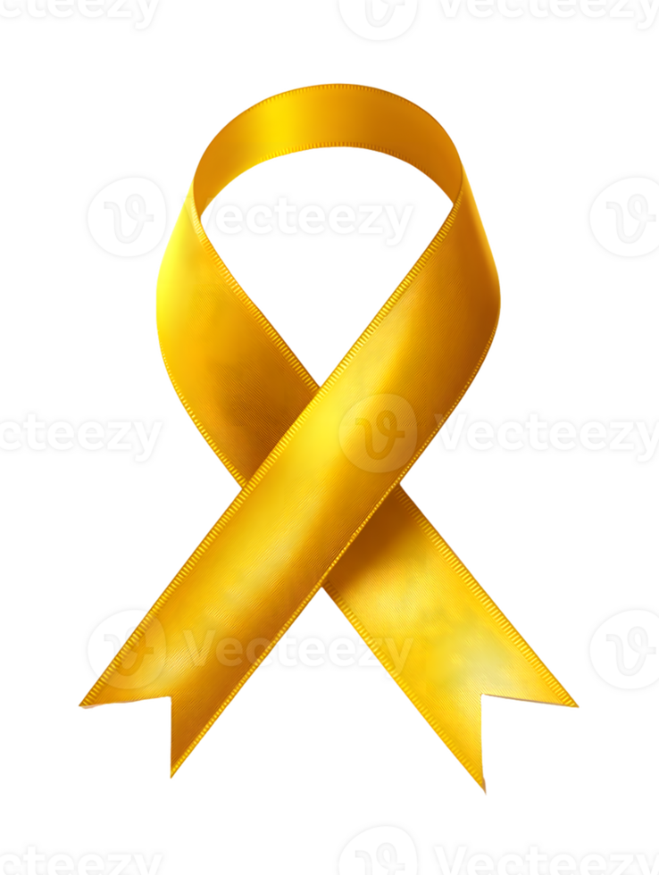 Golden Ribbon of Hope and Support png