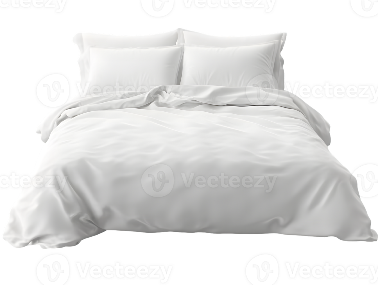 Clean White Bedding on a Made Bed png