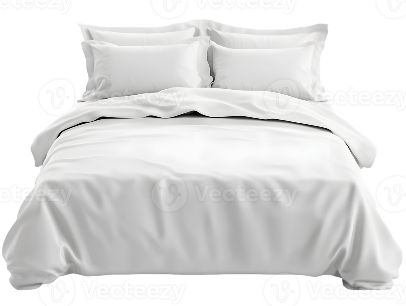 A Crisp White Bedding on a Neatly Made Bed png