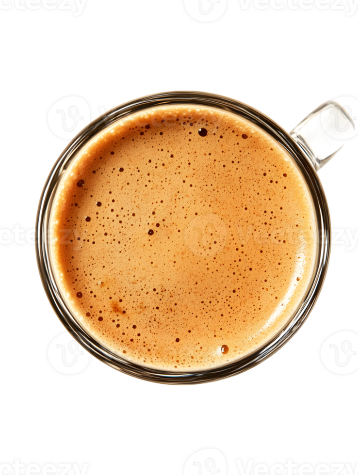 Espresso in a Glass Cup Overhead Close-Up png
