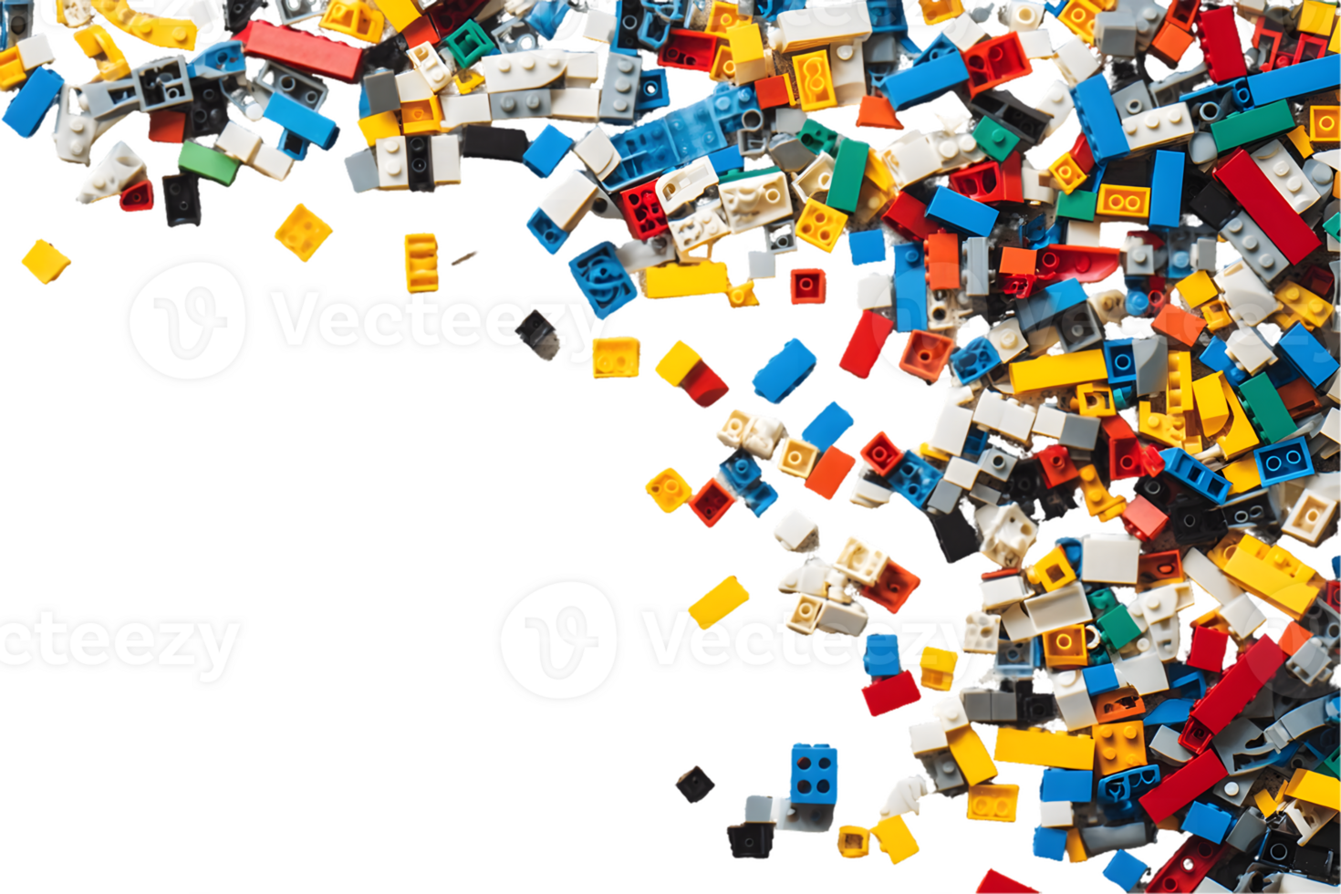 Colorful Plastic Blocks Falling png