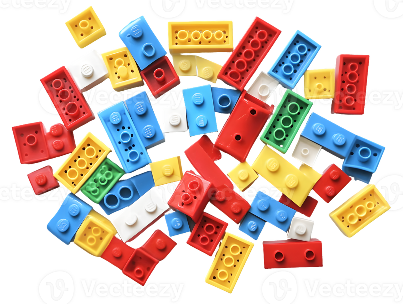 Colorful Building Blocks Scattered png