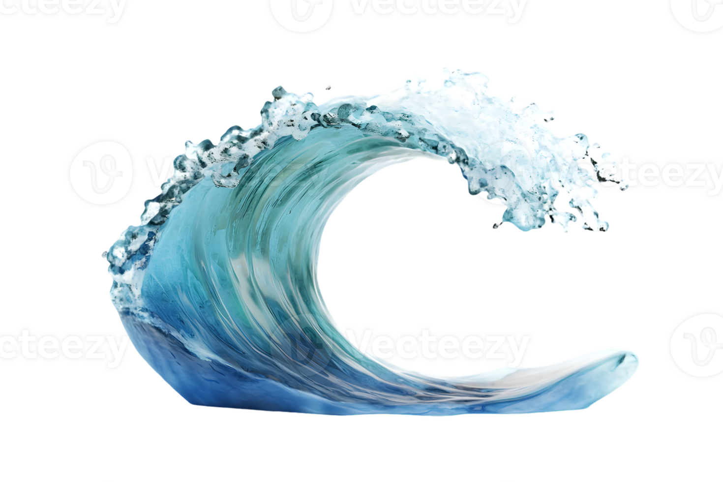 Ocean Wave Close Up Dynamic Curl of Blue Water png