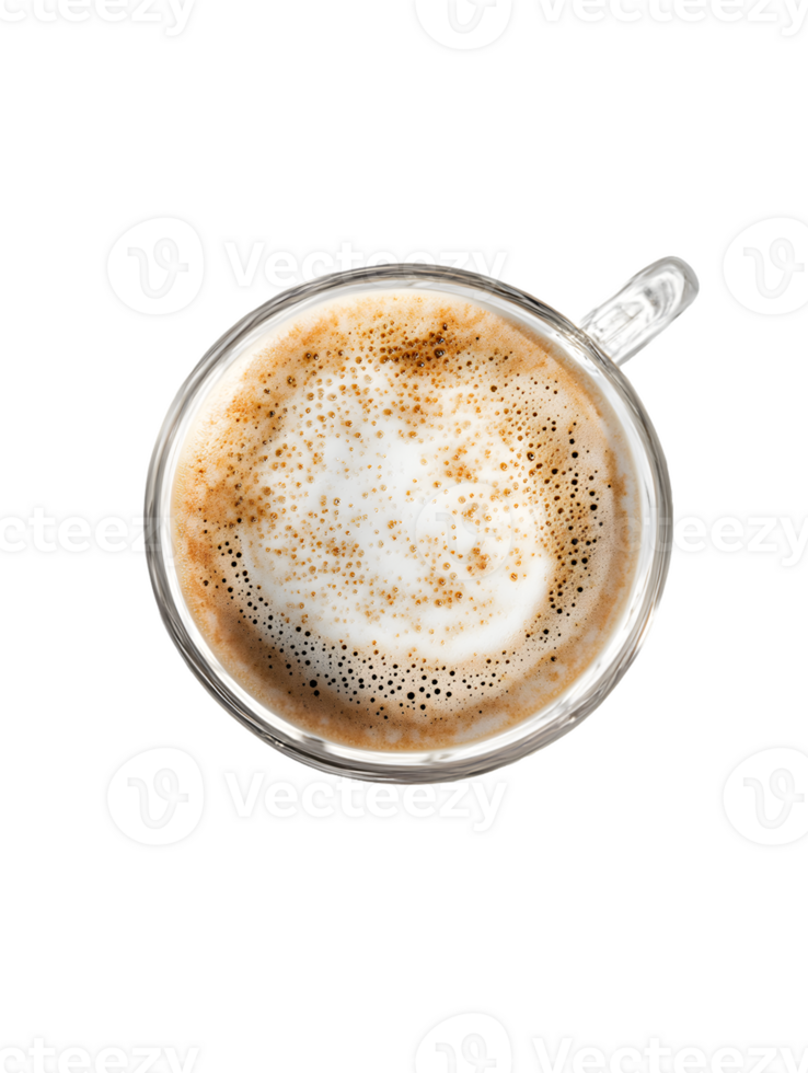 Overhead View of a Creamy Cappuccino png