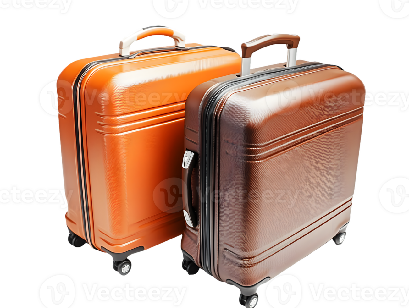 Pair of Rolling Suitcases Ready for Travel png