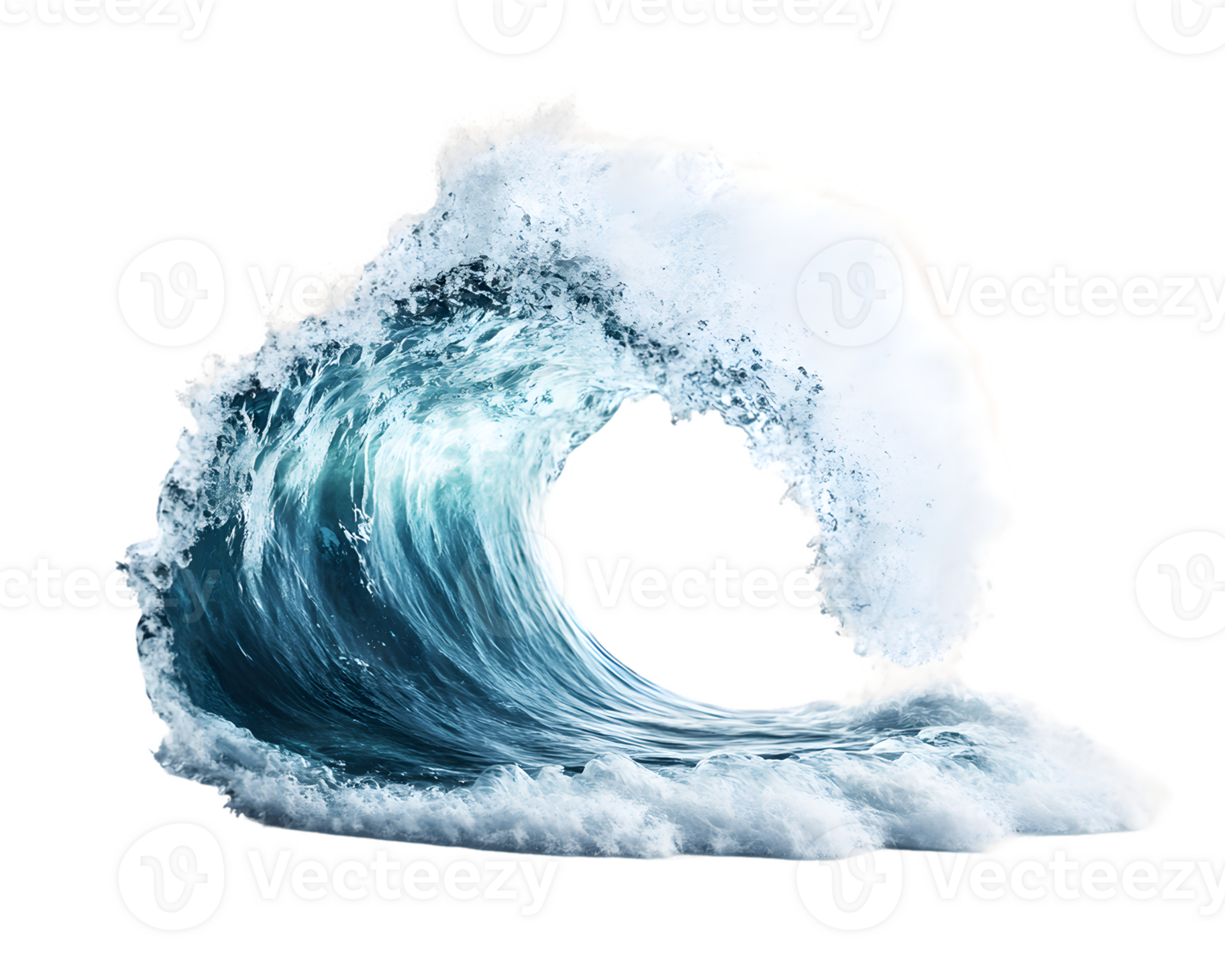 Powerful Ocean Wave Curls into a Mesmerizing Circle png