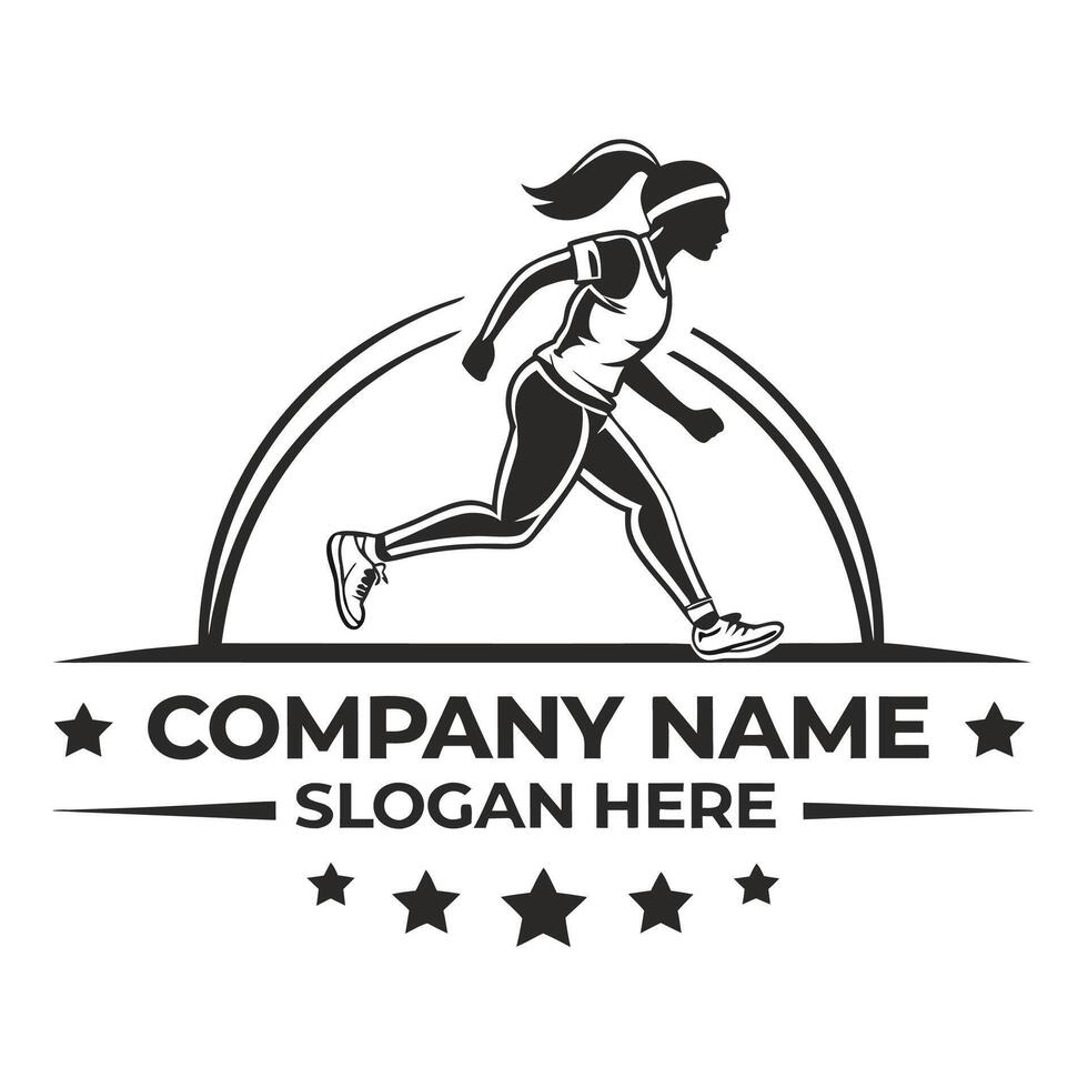 a logo for a running company vector