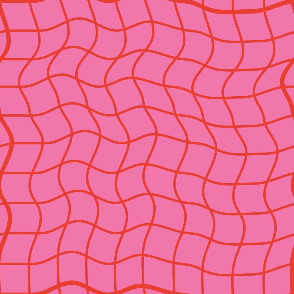 pink checkered groovy seamless pattern with squares vector