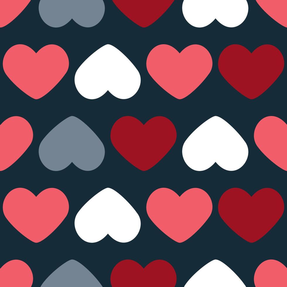 Seamless pattern of colorful hearts for Valentine's Day vector