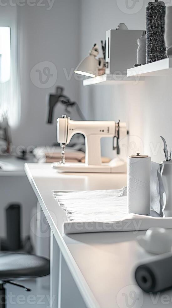 Modern Sewing Studio - A Clean and Organized Workspace photo