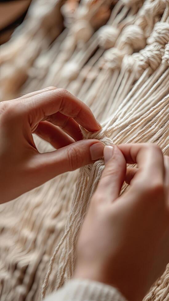 Macrame Wall Hanging Creation Process photo