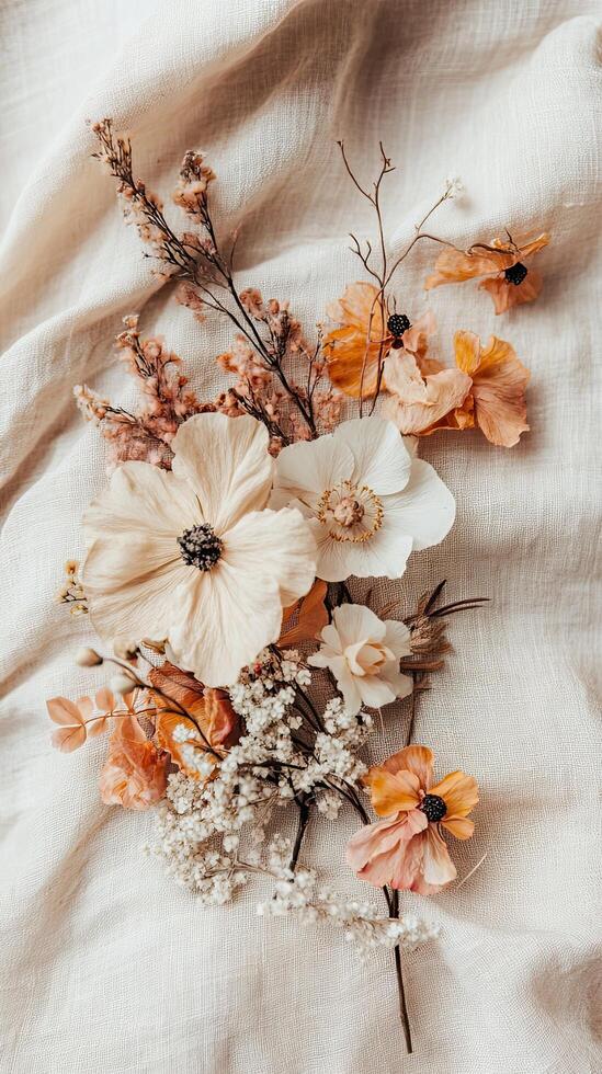 Stunning Dried Flower Bouquet in Soft Neutrals photo