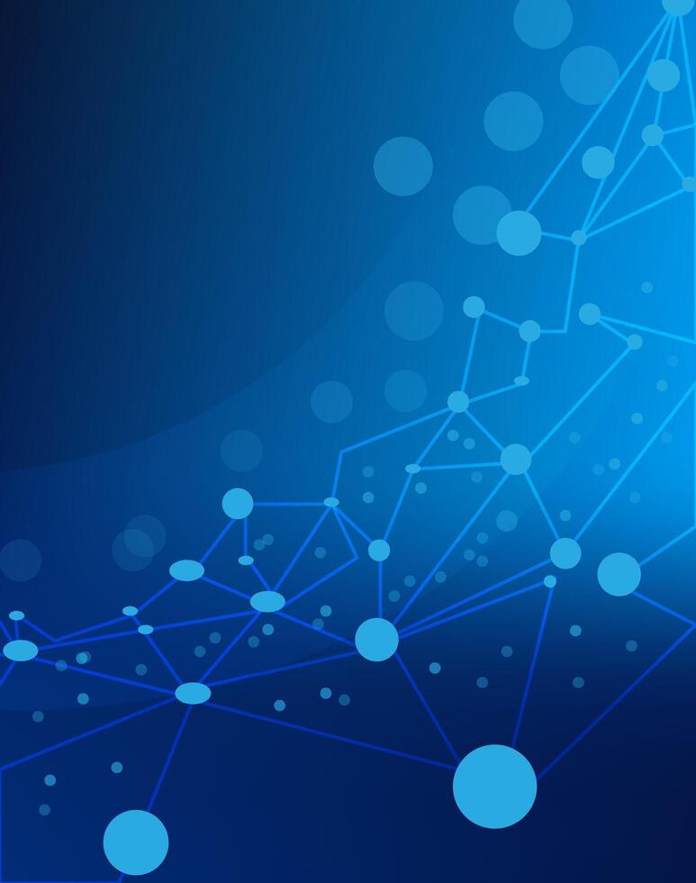 Abstract blue color circuit lines dots effect technology background. Wallpaper design vector