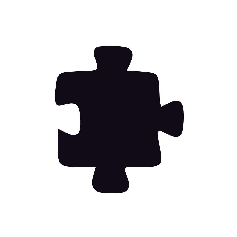 black Jigsaw puzzle icon graphic vector