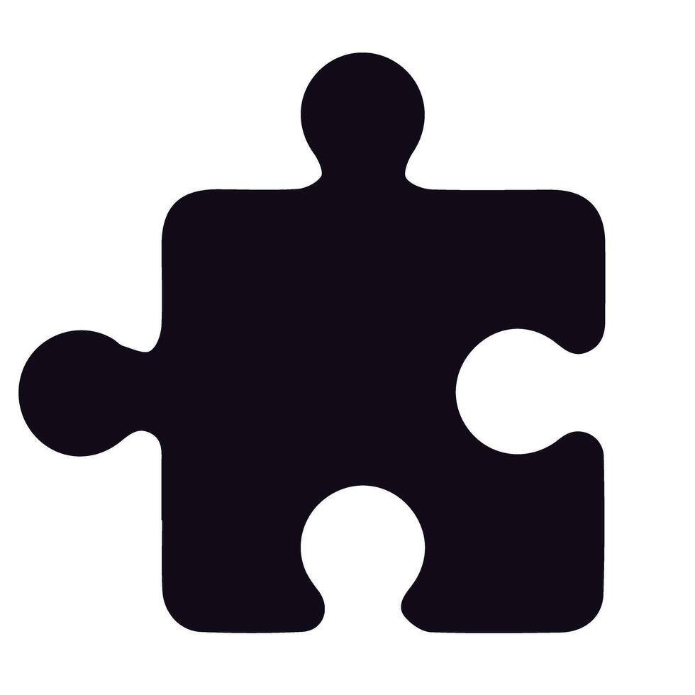 Black puzzle piece element vector