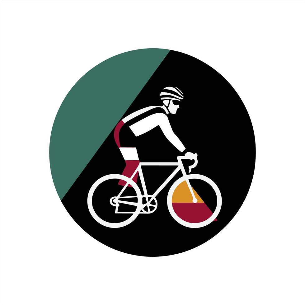 Cyclist Silhouette In A Modern Geometric Style vector