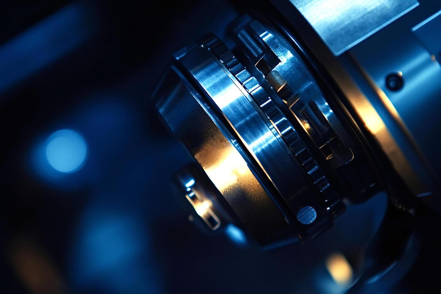 Microscope objective lens showing precise engineering and scientific research photo