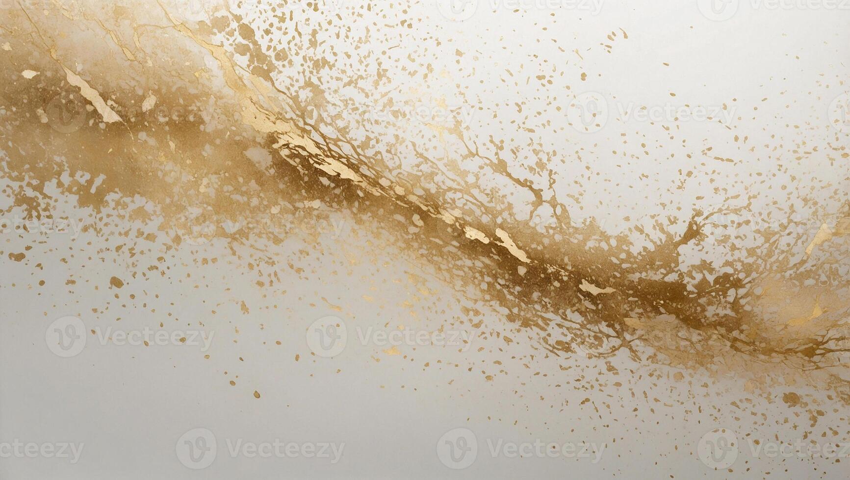 golden paint splashes on a white background photo