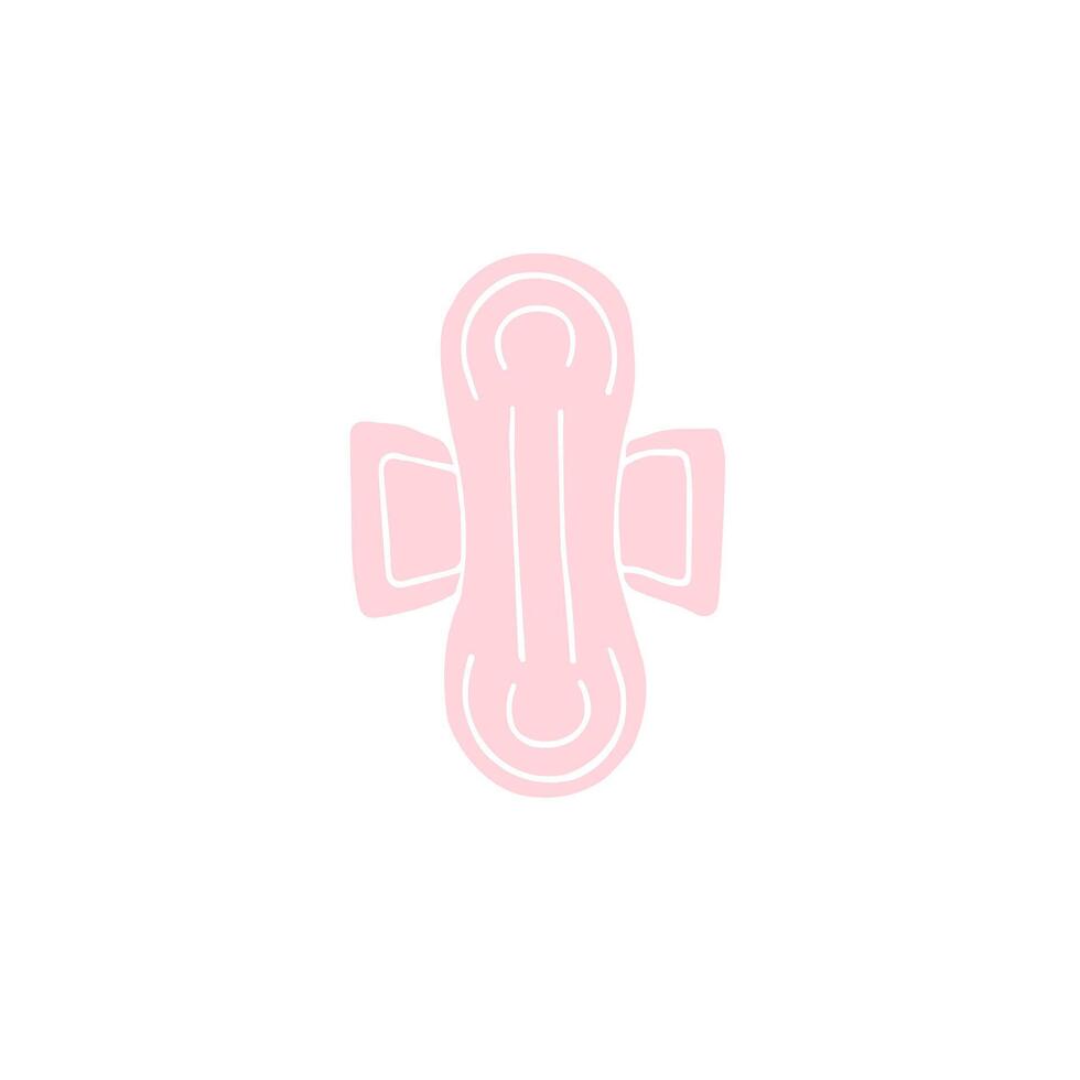 Hand drawn doodle sketch menstrual pad napkin vector