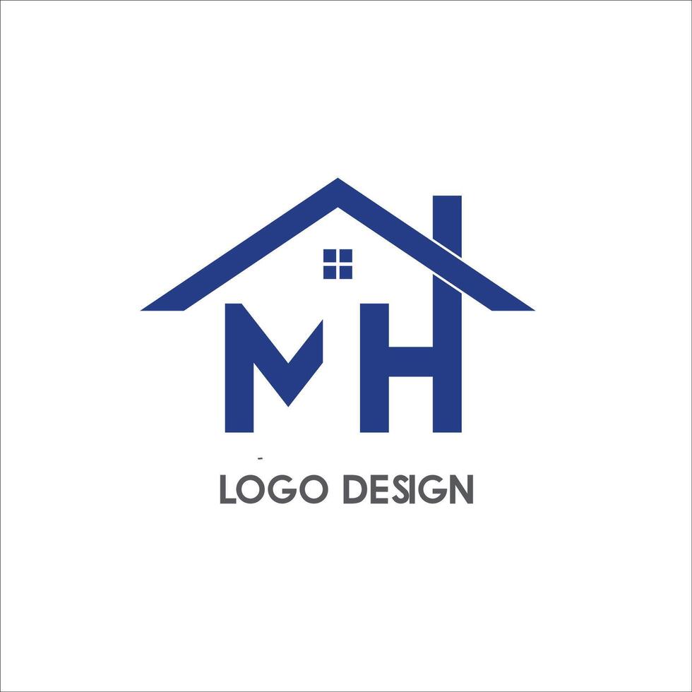 MH initial logo design app brand vector