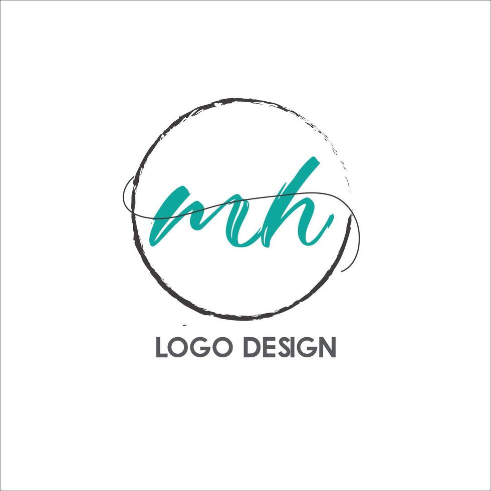 mh initial logo design vector