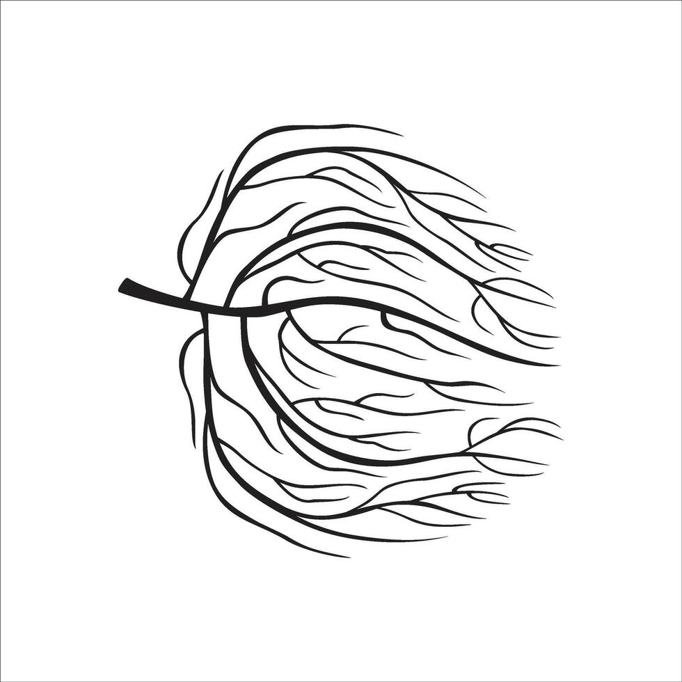 Black silhouette of an abstract tumbleweed. Design desert plant. Simple botanical illustration. vector