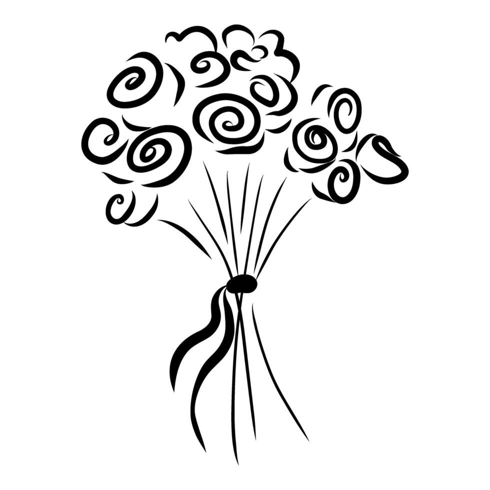 Whimsical doodle illustration of Bouquet of flowers, hand drawn Bouquet of flowers vector